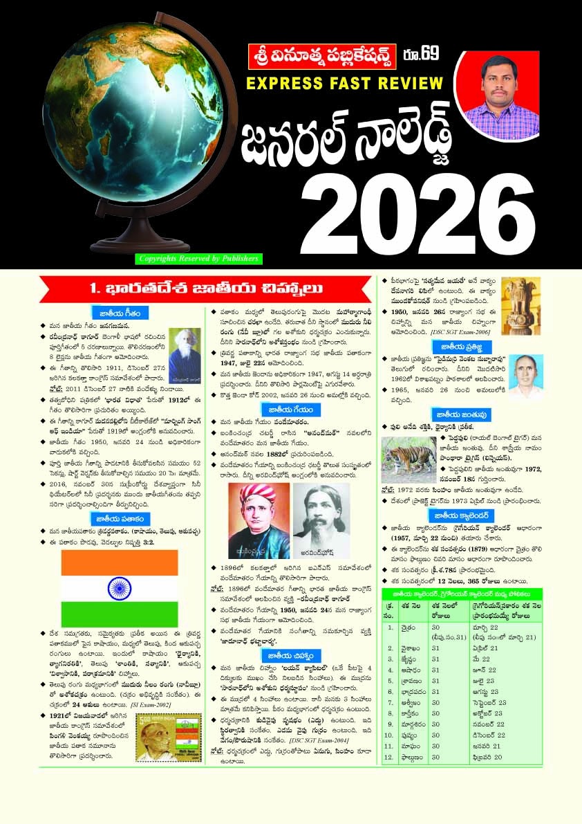 VINOOTHNA PUBLICATIONS GENERAL KNOWLEDGE CHART