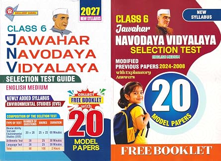 VGS PUBLICATIONS JAWAHAR NAVODAYA BOOK FOR CLASS 6 ONE BOOK AND ONE BOOK WITH 20 MODEL PAPERS